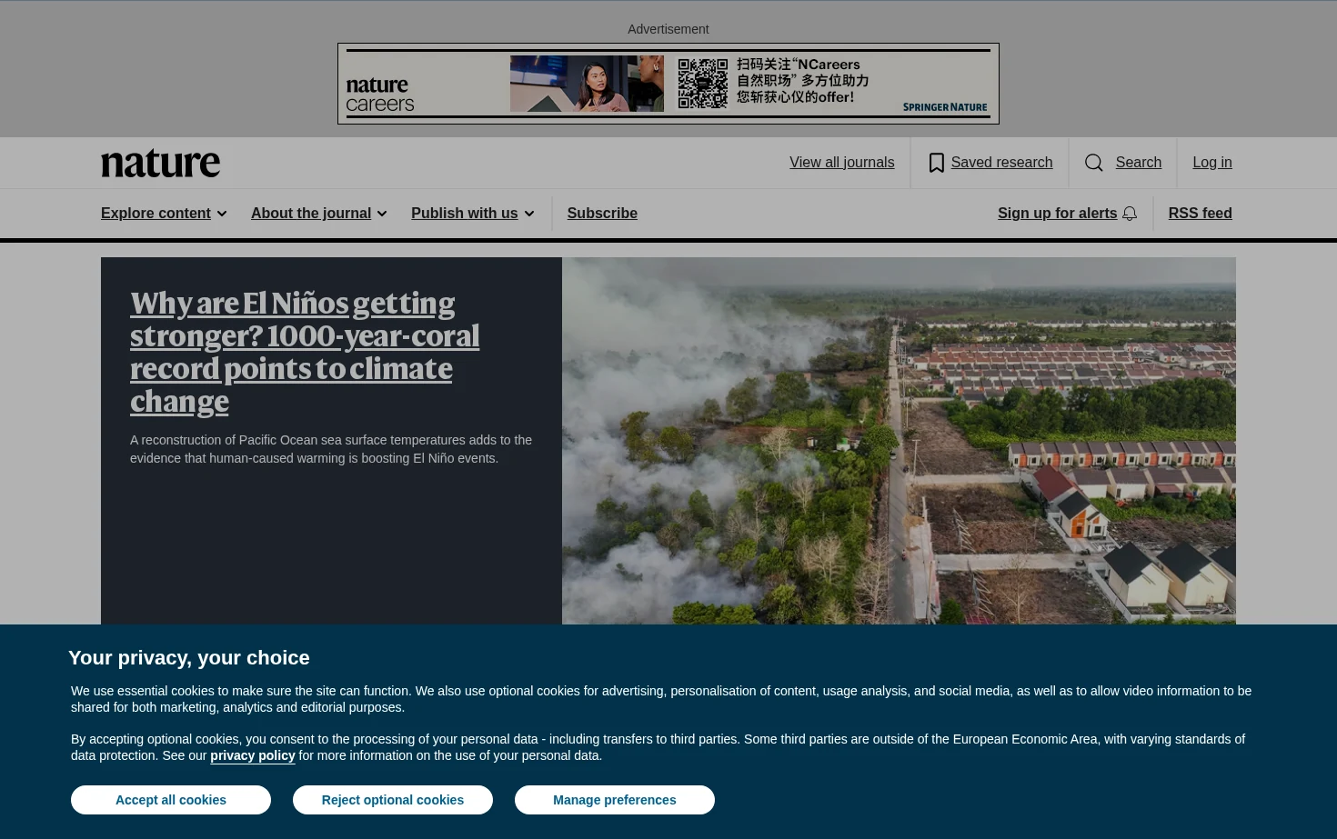 Nature 页面快照